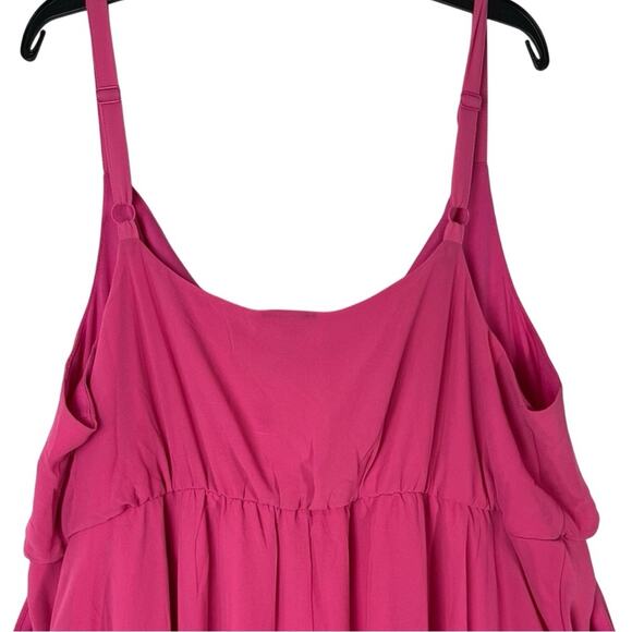 Torrid Chiffon Pink Cowl Neck Flowy Pleated Midi Dress - Picture 7 of 14